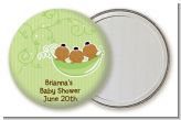 Triplets Three Peas in a Pod African American - Personalized Baby Shower Pocket Mirror Favors