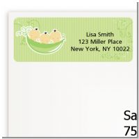 Triplets Three Peas in a Pod Asian - Baby Shower Return Address Labels