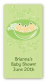 Triplets Three Peas in a Pod Asian - Custom Rectangle Baby Shower Sticker/Labels