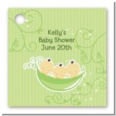 Triplets Three Peas in a Pod Asian - Personalized Baby Shower Card Stock Favor Tags