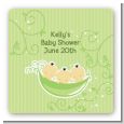 Triplets Three Peas in a Pod Asian - Square Personalized Baby Shower Sticker Labels thumbnail