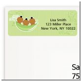 Triplets Three Peas in a Pod African American - Baby Shower Return Address Labels