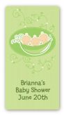 Triplets Three Peas in a Pod Caucasian - Custom Rectangle Baby Shower Sticker/Labels