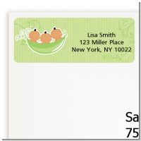 Triplets Three Peas in a Pod Hispanic - Baby Shower Return Address Labels