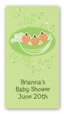 Triplets Three Peas in a Pod Hispanic - Custom Rectangle Baby Shower Sticker/Labels