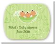 Triplets Three Peas in a Pod Hispanic - Personalized Baby Shower Rounded Corner Stickers thumbnail