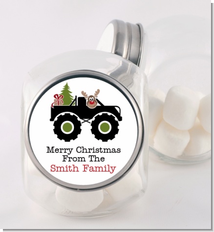 Truck with Rudolph - Personalized Christmas Candy Jar