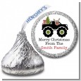 Truck with Rudolph - Hershey Kiss Christmas Sticker Labels thumbnail
