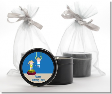 Tumble Gym - Birthday Party Black Candle Tin Favors