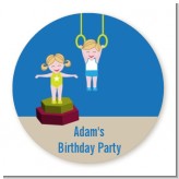 Tumble Gym - Round Personalized Birthday Party Sticker Labels