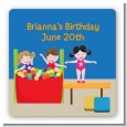 Tumble Gym - Square Personalized Birthday Party Sticker Labels thumbnail