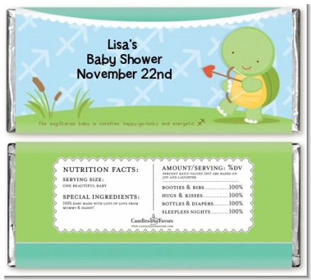 Turtle | Sagittarius Horoscope - Personalized Baby Shower Candy Bar Wrappers