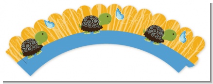 Baby Turtle Blue - Baby Shower Cupcake Wrappers