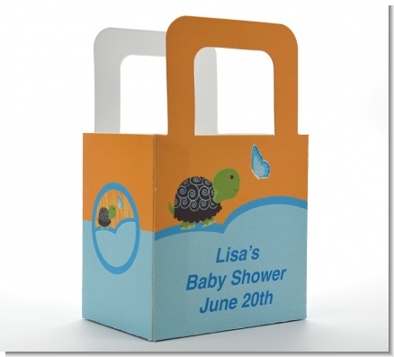 Baby Turtle Blue - Personalized Baby Shower Favor Boxes