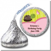 Turtle Girl - Hershey Kiss Birthday Party Sticker Labels