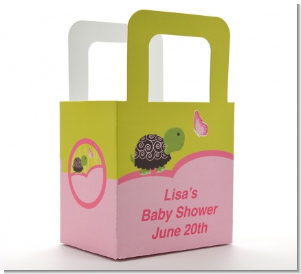 Baby Turtle Pink - Personalized Baby Shower Favor Boxes