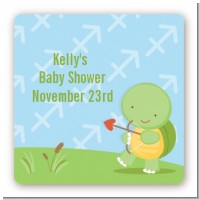 Turtle | Sagittarius Horoscope - Square Personalized Baby Shower Sticker Labels