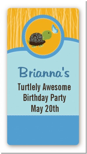 Turtle Blue - Custom Rectangle Birthday Party Sticker/Labels