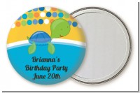 Turtle Blue - Personalized Birthday Party Pocket Mirror Favors