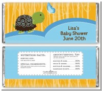 Baby Turtle Blue - Personalized Baby Shower Candy Bar Wrappers