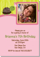 Turtle Girl - Photo Birthday Party Invitations