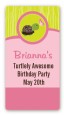 Turtle Girl - Custom Rectangle Birthday Party Sticker/Labels thumbnail