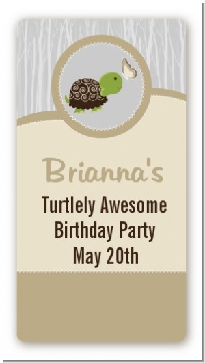 Turtle Neutral - Custom Rectangle Birthday Party Sticker/Labels