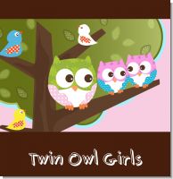 Owl Twin Girls Baby Shower Theme