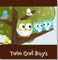 Owl Twin Boys Baby Shower Theme