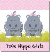 Twin Hippo Girls Baby Shower Theme