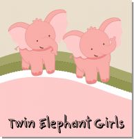 Twin Elephant Girls Baby Shower Theme