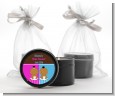 Twin Babies 1 Boy and 1 Girl African American - Baby Shower Black Candle Tin Favors thumbnail