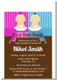Twin Babies 1 Boy and 1 Girl Asian - Baby Shower Petite Invitations
