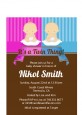 Twin Babies 1 Boy and 1 Girl Caucasian - Baby Shower Petite Invitations thumbnail