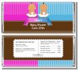 Twin Babies 1 Boy and 1 Girl Hispanic - Personalized Baby Shower Candy Bar Wrappers thumbnail