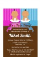 Twin Babies 1 Boy and 1 Girl Hispanic - Baby Shower Petite Invitations thumbnail