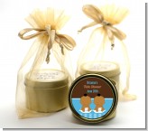 Twin Baby Boys African American - Baby Shower Gold Tin Candle Favors