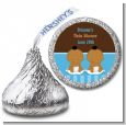 Twin Baby Boys African American - Hershey Kiss Baby Shower Sticker Labels thumbnail
