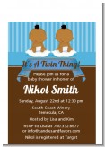 Twin Baby Boys African American - Baby Shower Petite Invitations