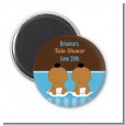 Twin Baby Boys African American - Personalized Baby Shower Magnet Favors thumbnail