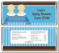 Twin Baby Boys Asian - Personalized Baby Shower Candy Bar Wrappers