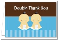 Twin Baby Boys Asian - Baby Shower Thank You Cards