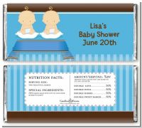 Twin Baby Boys Caucasian - Personalized Baby Shower Candy Bar Wrappers