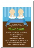 Twin Baby Boys Caucasian - Baby Shower Petite Invitations