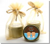 Twin Baby Boys Hispanic - Baby Shower Gold Tin Candle Favors