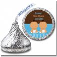 Twin Baby Boys Hispanic - Hershey Kiss Baby Shower Sticker Labels thumbnail