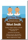 Twin Baby Boys Hispanic - Baby Shower Petite Invitations