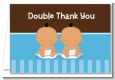 Twin Baby Boys Hispanic - Baby Shower Thank You Cards thumbnail