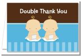 Twin Baby Boys Caucasian - Baby Shower Thank You Cards