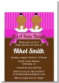 Twin Baby Girls African American - Baby Shower Petite Invitations